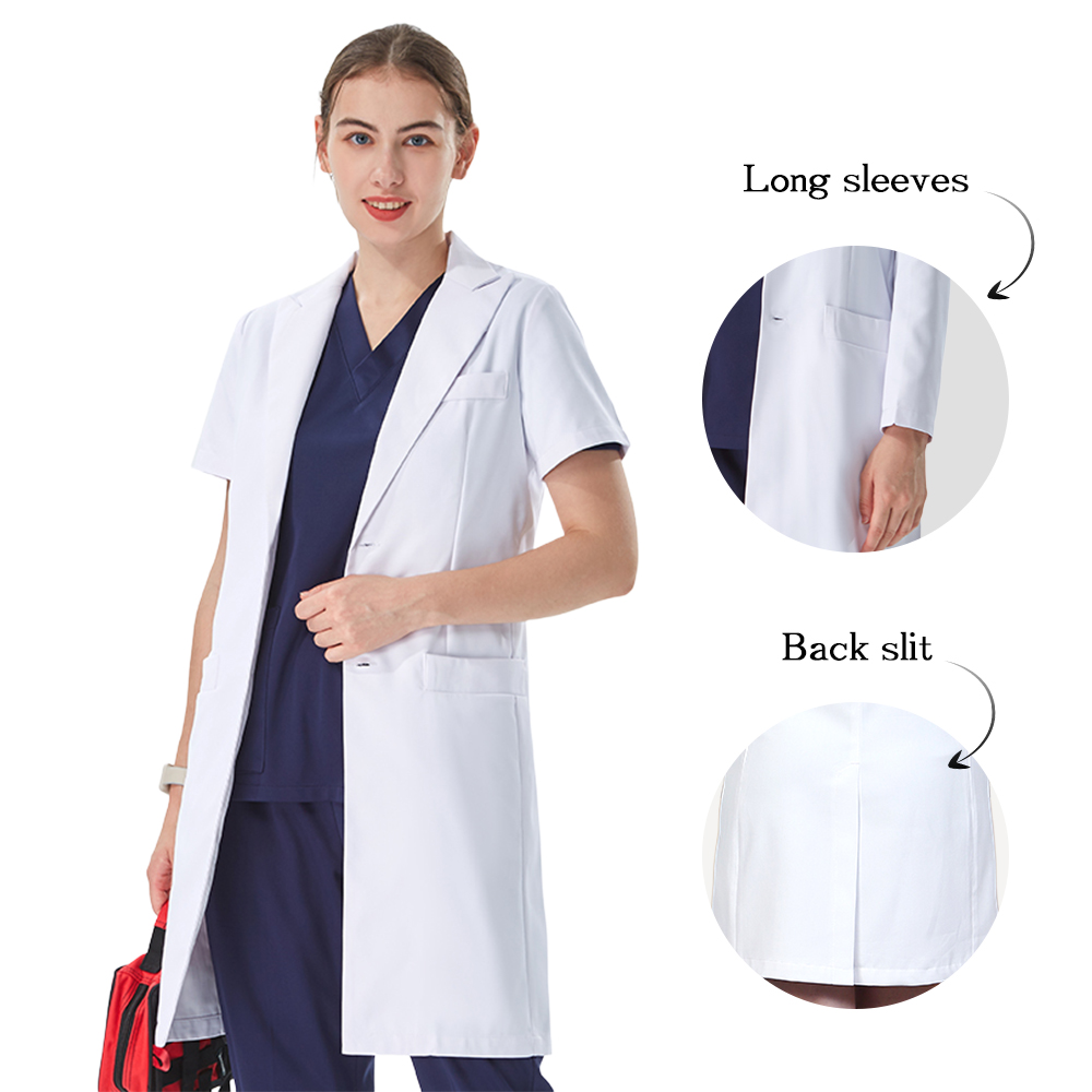 Lab Coat Medical - Dobrze dopasowany biały fartuch medyczny z